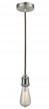 Innovations Lighting 100SN-10BR-1SN - Edison - 1 Light - 2 inch - Satin Nickel - Cord hung - Mini Pendant