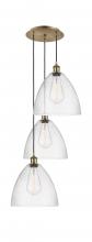 Innovations Lighting 113B-3P-AB-GBD-124 - Bristol - 3 Light - 19 inch - Antique Brass - Cord Hung - Multi Pendant