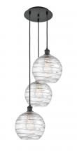 Innovations Lighting 113B-3P-BK-G1213-10 - Athens Deco Swirl - 3 Light - 17 inch - Matte Black - Cord hung - Multi Pendant