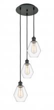  113B-3P-BK-G652-6 - Cindyrella - 3 Light - 13 inch - Matte Black - Cord Hung - Multi Pendant