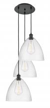 Innovations Lighting 113B-3P-BK-GBD-124 - Bristol - 3 Light - 19 inch - Matte Black - Cord Hung - Multi Pendant