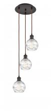  113B-3P-OB-G1213-6 - Athens Deco Swirl - 3 Light - 12 inch - Oil Rubbed Bronze - Cord hung - Multi Pendant