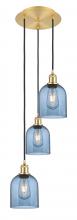  113B-3P-SG-G558-6BL - Bella - 3 Light - 12 inch - Satin Gold - Cord hung - Multi Pendant