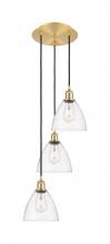 Innovations Lighting 113B-3P-SG-GBD-752 - Bristol - 3 Light - 14 inch - Satin Gold - Cord Hung - Multi Pendant