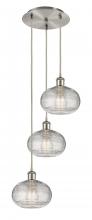 Innovations Lighting 113B-3P-SN-G555-8CL - Ithaca - 3 Light - 15 inch - Brushed Satin Nickel - Cord hung - Multi Pendant