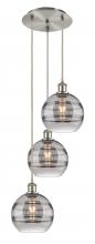  113B-3P-SN-G556-8SM - Rochester - 3 Light - 15 inch - Brushed Satin Nickel - Cord hung - Multi Pendant