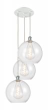 Innovations Lighting 113B-3P-WPC-G122-12 - Athens - 3 Light - 18 inch - White Polished Chrome - Cord Hung - Multi Pendant