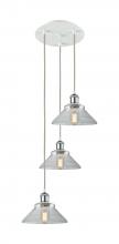  113B-3P-WPC-G132 - Orwell - 3 Light - 15 inch - White Polished Chrome - Cord Hung - Multi Pendant