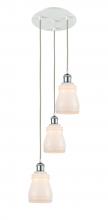  113B-3P-WPC-G391 - Ellery - 3 Light - 12 inch - White Polished Chrome - Cord Hung - Multi Pendant