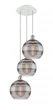 Innovations Lighting 113B-3P-WPC-G556-10SM - Rochester - 3 Light - 17 inch - White Polished Chrome - Cord Hung - Multi Pendant