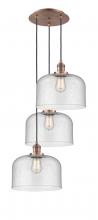 Innovations Lighting 113F-3P-AC-G74-L - Cone - 3 Light - 18 inch - Antique Copper - Cord hung - Multi Pendant