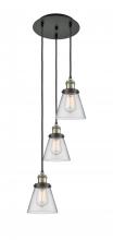 Innovations Lighting 113F-3P-BAB-G62 - Cone - 3 Light - 13 inch - Black Antique Brass - Cord hung - Multi Pendant