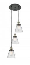 Innovations Lighting 113F-3P-BAB-G64 - Cone - 3 Light - 13 inch - Black Antique Brass - Cord hung - Multi Pendant