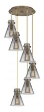 Innovations Lighting 116-410-1PS-BB-G411-8SM - Newton Cone - 6 Light - 19 inch - Brushed Brass - Multi Pendant