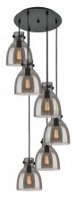 Innovations Lighting 116-410-1PS-BK-G412-8SM - Newton Bell - 6 Light - 19 inch - Matte Black - Multi Pendant