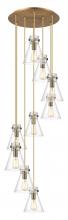 Innovations Lighting 119-410-1PS-BB-G411-8SDY - Newton Cone - 9 Light - 22 inch - Brushed Brass - Multi Pendant