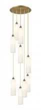  119B-9P-BB-G434-12WH - Crown Point - 3 Light - 12 inch - Brushed Brass - Cord Hung - Multi Pendant