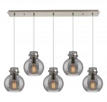 Innovations Lighting 125-410-1PS-SN-G410-8SM - Newton Sphere - 5 Light - 40 inch - Brushed Satin Nickel - Cord hung - Linear Pendant