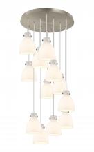 Innovations Lighting 126-410-1PS-SN-G412-8WH - Newton Bell - 12 Light - 27 inch - Brushed Satin Nickel - Multi Pendant