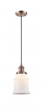 Innovations Lighting 201C-AC-G181 - Canton - 1 Light - 6 inch - Antique Copper - Cord hung - Mini Pendant