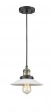 Innovations Lighting 201C-BAB-G1 - Halophane - 1 Light - 9 inch - Black Antique Brass - Cord hung - Mini Pendant