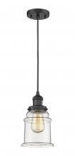 Innovations Lighting 201C-BK-G182 - Canton - 1 Light - 6 inch - Matte Black - Cord hung - Mini Pendant