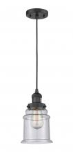 Innovations Lighting 201C-BK-G184 - Canton - 1 Light - 6 inch - Matte Black - Cord hung - Mini Pendant