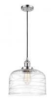  201C-PC-G713-L - Bell - 1 Light - 12 inch - Polished Chrome - Cord hung - Mini Pendant