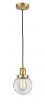 Innovations Lighting 201C-SG-G202-6 - Beacon - 1 Light - 6 inch - Satin Gold - Cord hung - Mini Pendant