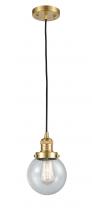 Innovations Lighting 201C-SG-G204-6 - Beacon - 1 Light - 6 inch - Satin Gold - Cord hung - Mini Pendant