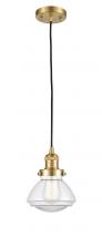 Innovations Lighting 201C-SG-G322 - Olean - 1 Light - 7 inch - Satin Gold - Cord hung - Mini Pendant