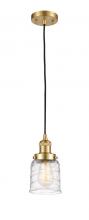 Innovations Lighting 201C-SG-G513 - Bell - 1 Light - 5 inch - Satin Gold - Cord hung - Mini Pendant