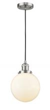 Innovations Lighting 201C-SN-G201-8 - Beacon - 1 Light - 8 inch - Brushed Satin Nickel - Cord hung - Mini Pendant