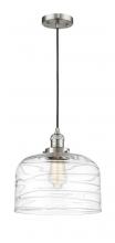  201C-SN-G713-L - Bell - 1 Light - 12 inch - Brushed Satin Nickel - Cord hung - Mini Pendant