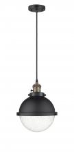 Innovations Lighting 201CSW-BAB-HFS-84-BK - Hampden - 1 Light - 9 inch - Black Antique Brass - Cord hung - Mini Pendant