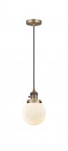 Innovations Lighting 201CSW-BB-G201-6 - Beacon - 1 Light - 6 inch - Brushed Brass - Cord hung - Mini Pendant