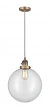 Innovations Lighting 201CSW-BB-G202-12 - Beacon - 1 Light - 12 inch - Brushed Brass - Cord hung - Mini Pendant