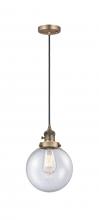 Innovations Lighting 201CSW-BB-G204-8 - Beacon - 1 Light - 8 inch - Brushed Brass - Cord hung - Mini Pendant