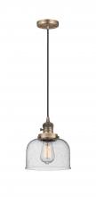 Innovations Lighting 201CSW-BB-G74 - Bell - 1 Light - 8 inch - Brushed Brass - Cord hung - Mini Pendant