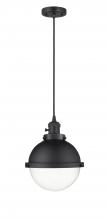 Innovations Lighting 201CSW-BK-HFS-82-BK - Hampden - 1 Light - 9 inch - Matte Black - Cord hung - Mini Pendant