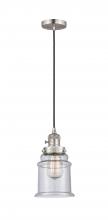 Innovations Lighting 201CSW-SN-G184 - Canton - 1 Light - 6 inch - Brushed Satin Nickel - Cord hung - Mini Pendant