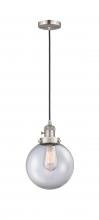 Innovations Lighting 201CSW-SN-G202-8 - Beacon - 1 Light - 8 inch - Brushed Satin Nickel - Cord hung - Mini Pendant