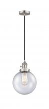 Innovations Lighting 201CSW-SN-G204-8 - Beacon - 1 Light - 8 inch - Brushed Satin Nickel - Cord hung - Mini Pendant