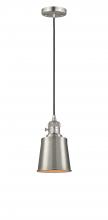 Innovations Lighting 201CSW-SN-M9-SN - Addison - 1 Light - 5 inch - Brushed Satin Nickel - Cord hung - Mini Pendant