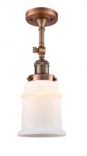 Innovations Lighting 201F-AC-G181 - Canton - 1 Light - 6 inch - Antique Copper - Semi-Flush Mount