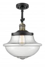 Innovations Lighting 201F-BAB-G544 - Oxford - 1 Light - 12 inch - Black Antique Brass - Semi-Flush Mount