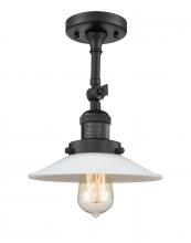 Innovations Lighting 201F-BK-G1 - Halophane - 1 Light - 9 inch - Matte Black - Semi-Flush Mount