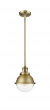 Innovations Lighting 201S-BB-HFS-62-BB - Hampden - 1 Light - 7 inch - Brushed Brass - Stem Hung - Mini Pendant