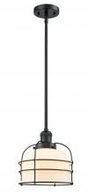 Innovations Lighting 201S-BK-G71-CE - Bell Cage - 1 Light - 9 inch - Matte Black - Stem Hung - Mini Pendant