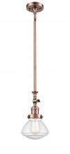  206-AC-G324 - Olean - 1 Light - 7 inch - Antique Copper - Stem Hung - Mini Pendant